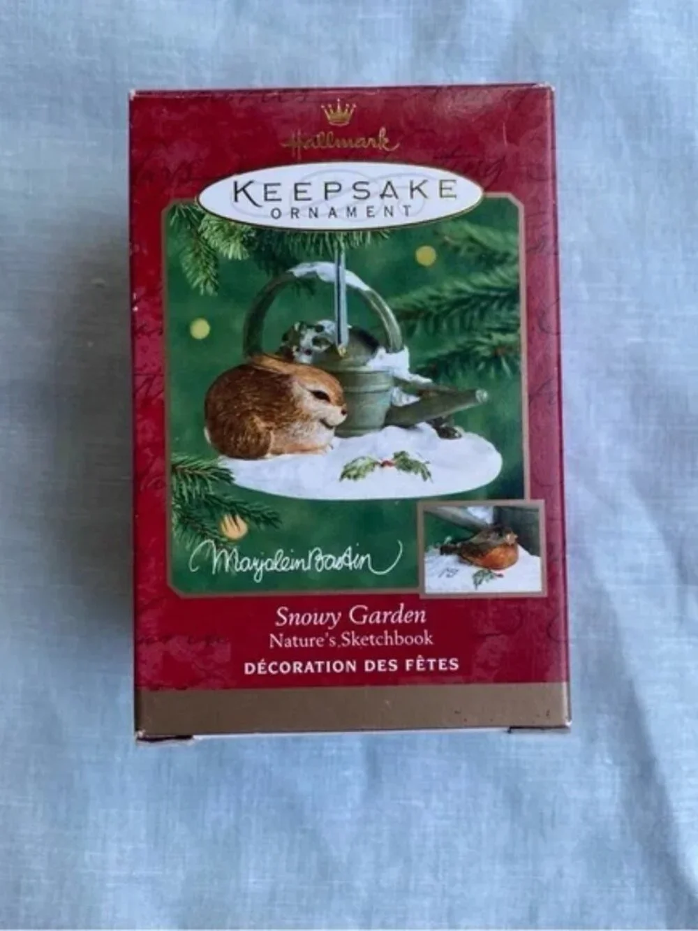 Hallmark 2000 Marjolein Bastin Snowy Garden rabbit Nature's Sketchbook ornament